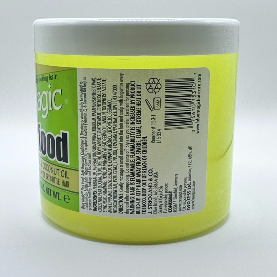 Blue Magic Hair Food With Wheat Germ Oil & Coconut Oil, 12 Ounces