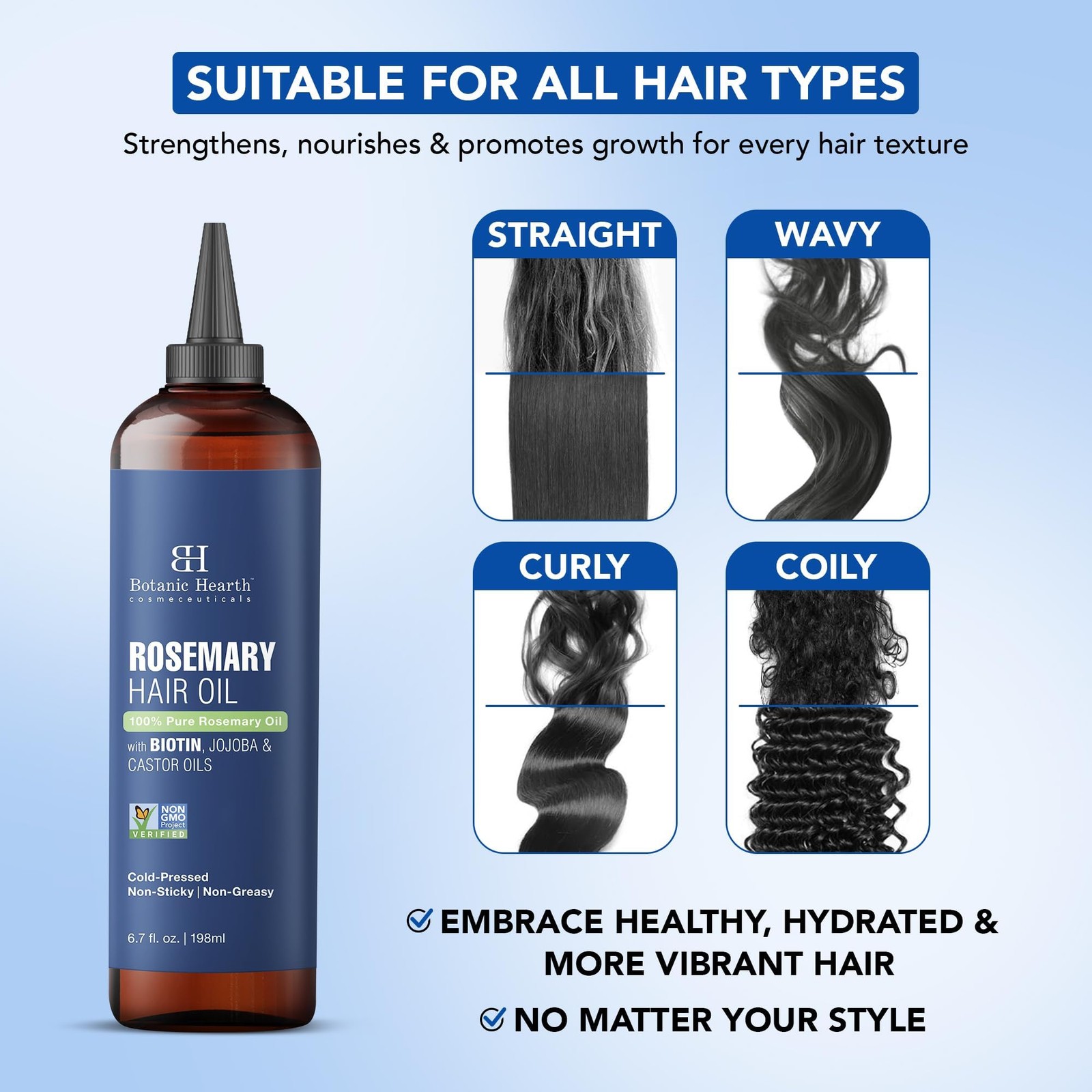 Hair Oil for Hair Growth | Rosemary Oil for Hair Growth with Biotin, Castor &…