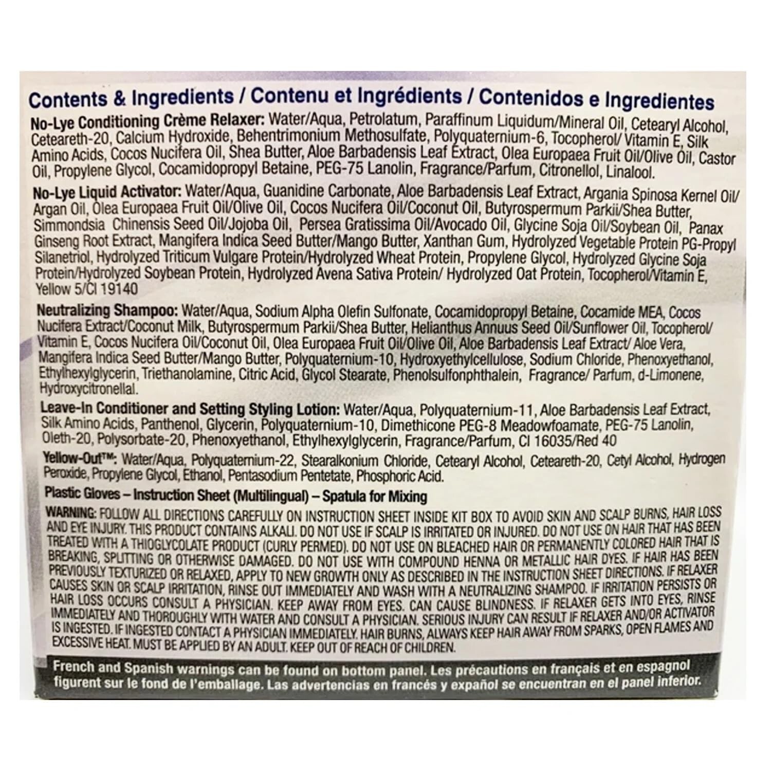 Gentle Treatment No Lye Conditioning Creme Relaxer System Gray Hair Yellow-out