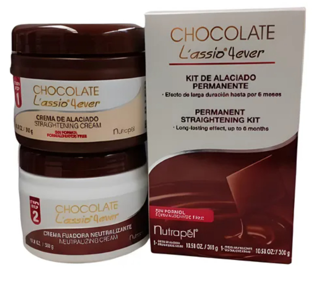 Nutrapel CHOCOLATE HAIR 4EVER STRAIGHTENER KIT LASSIO 6 MONTHS ALACIADO Chocolat