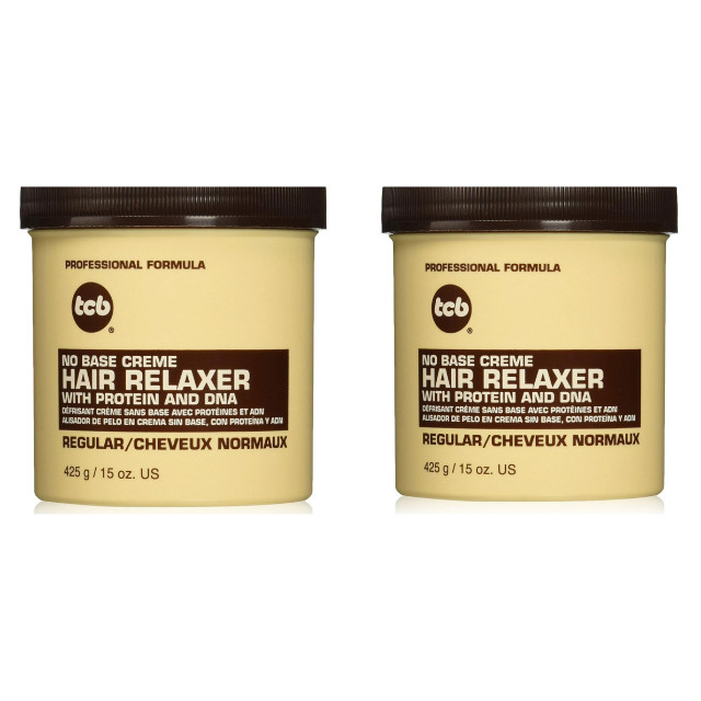 TCB No Base Creme Hair Relaxer, Regular 15 oz- Regular – 2 PACK