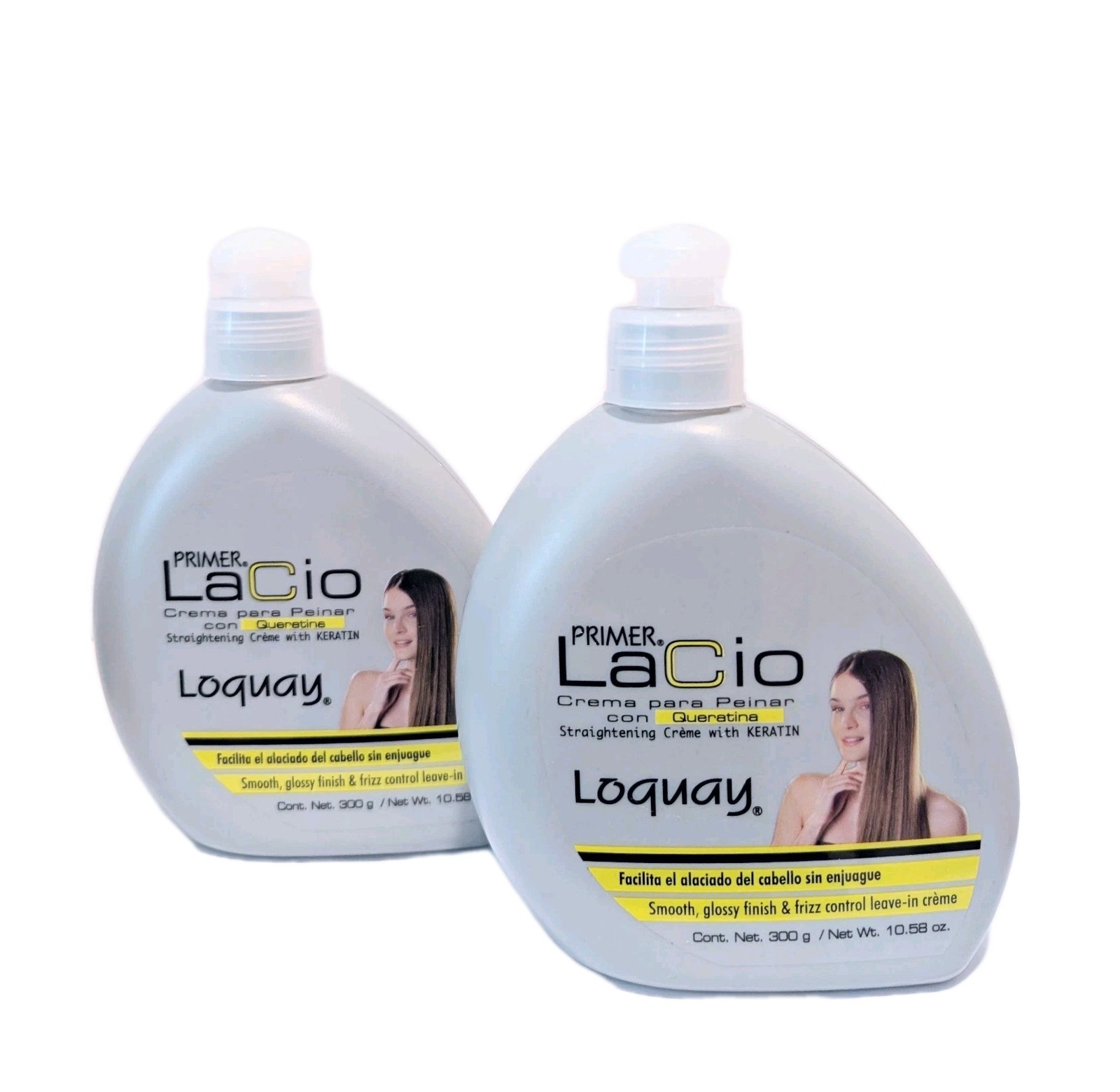 2 PACK! LOQUAY Straightening Créme with Keratin Smooth, Glossy Finish & Frizz