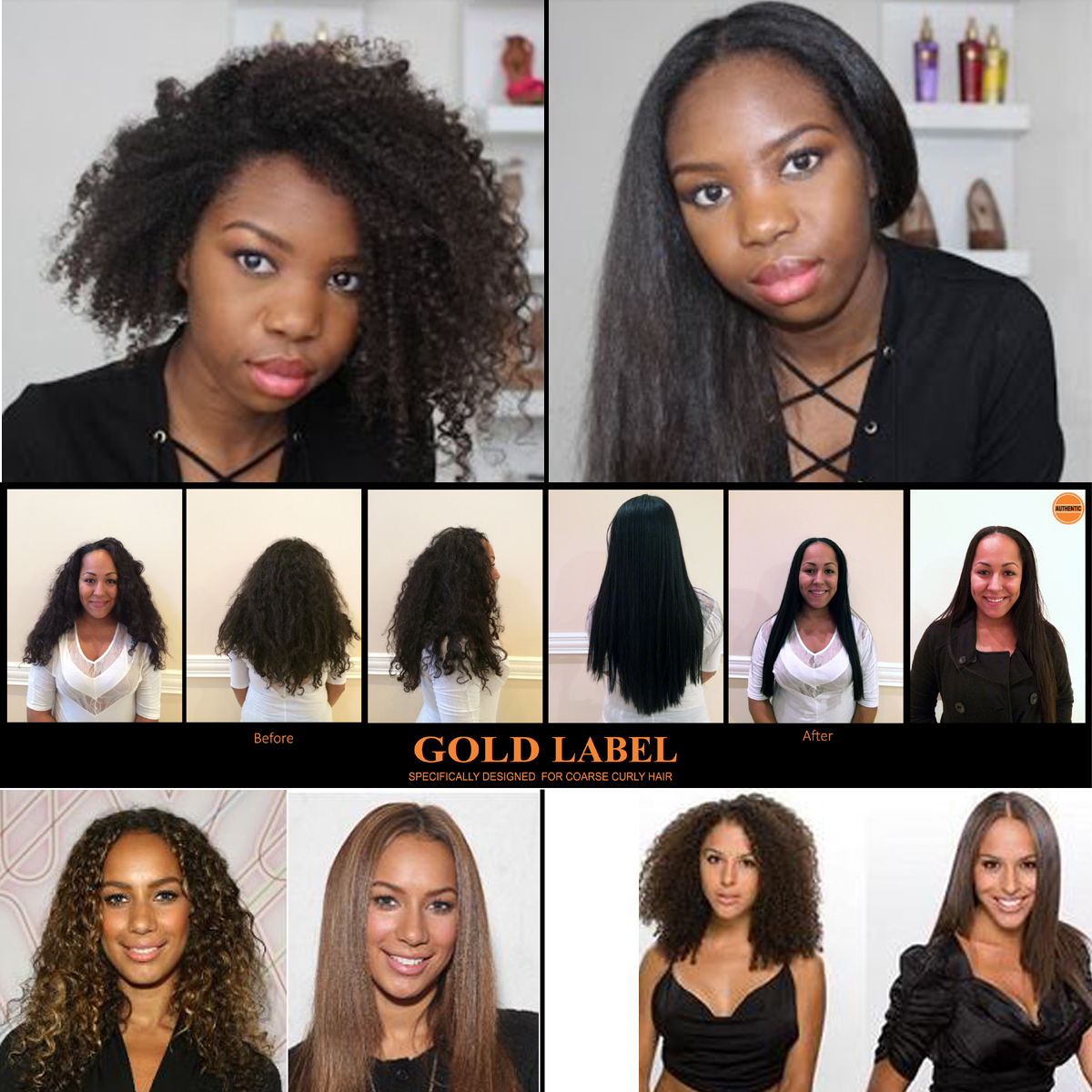 Gold Label 120ml kit Keratin Hair Treatment for Coarse curly Thick Hair
