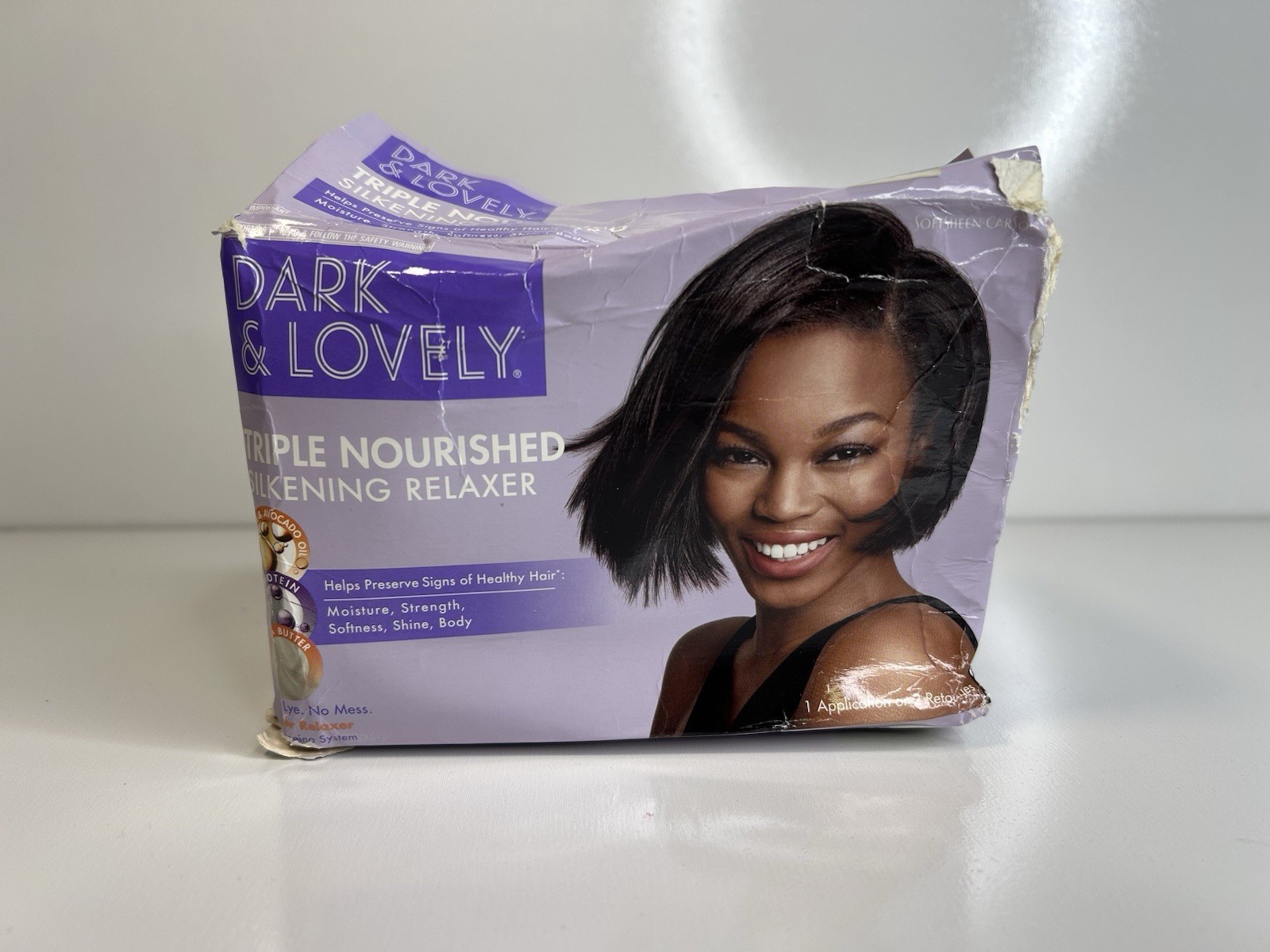 Dark & Lovely Relaxer Triple Nourished Silkening Carson No Lye Super DAMGED BOX