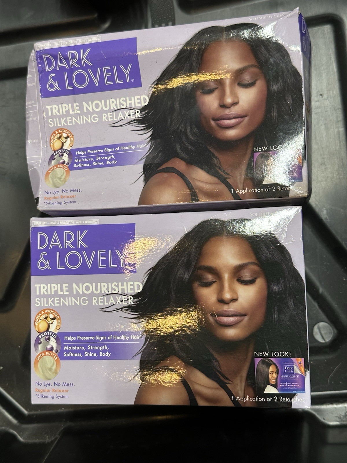 2 PACK SoftSheen-Carson Dark and Lovely Triple Nourished Silkening Relaxer NoLye