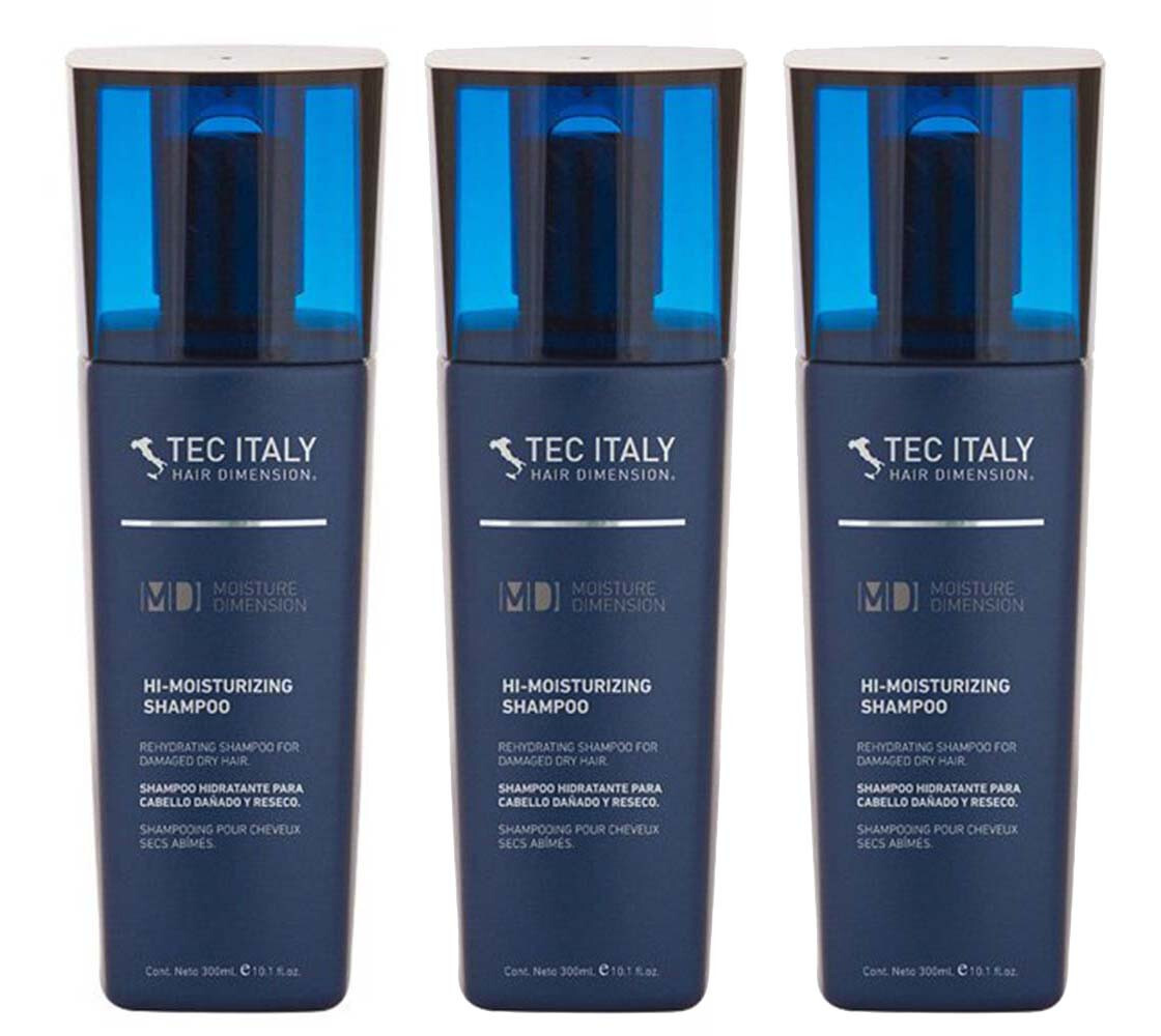 Tec Italy Hi-Moisture Shampoo for damaged & dry hair 10.1 oz – 3 Pack
