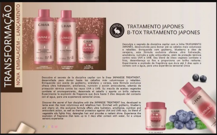 G.Hair Japanese Progressive Brush Treatment Kit 2x1L Professional Keratin Smooth