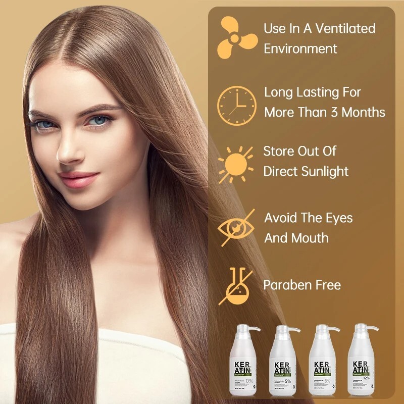 Free Formaldehyde Brazilian Keratin Dry Frizzy Damaged Hair Care Straightening