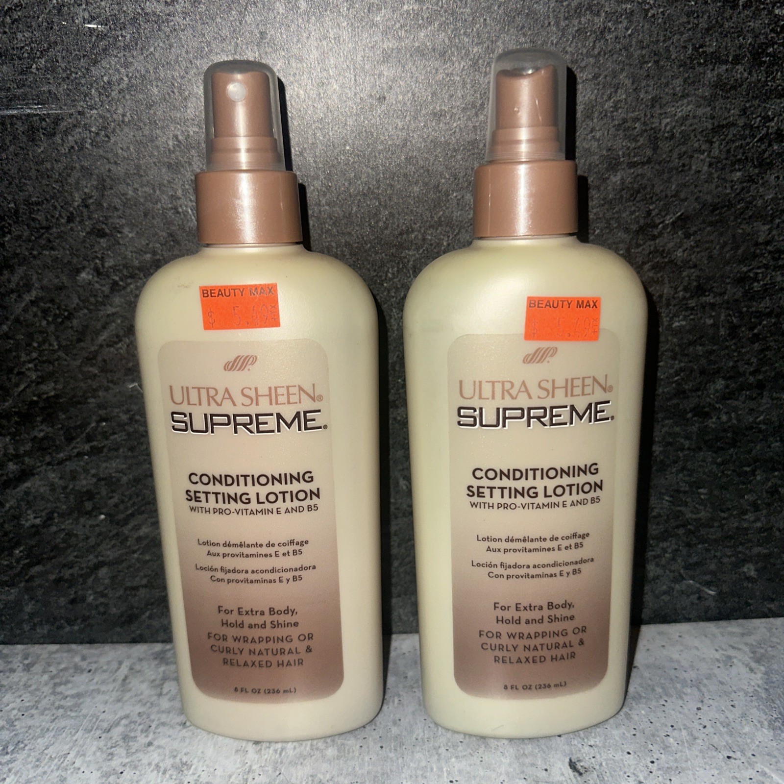 2 Lot Ultra Sheen Supreme Conditioning Setting Lotion 8 Oz