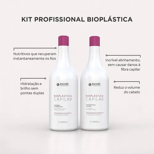 Richee Professional Bioplastica Brazilian Keratin Treatment – Kit 2x1L / 34 Oz