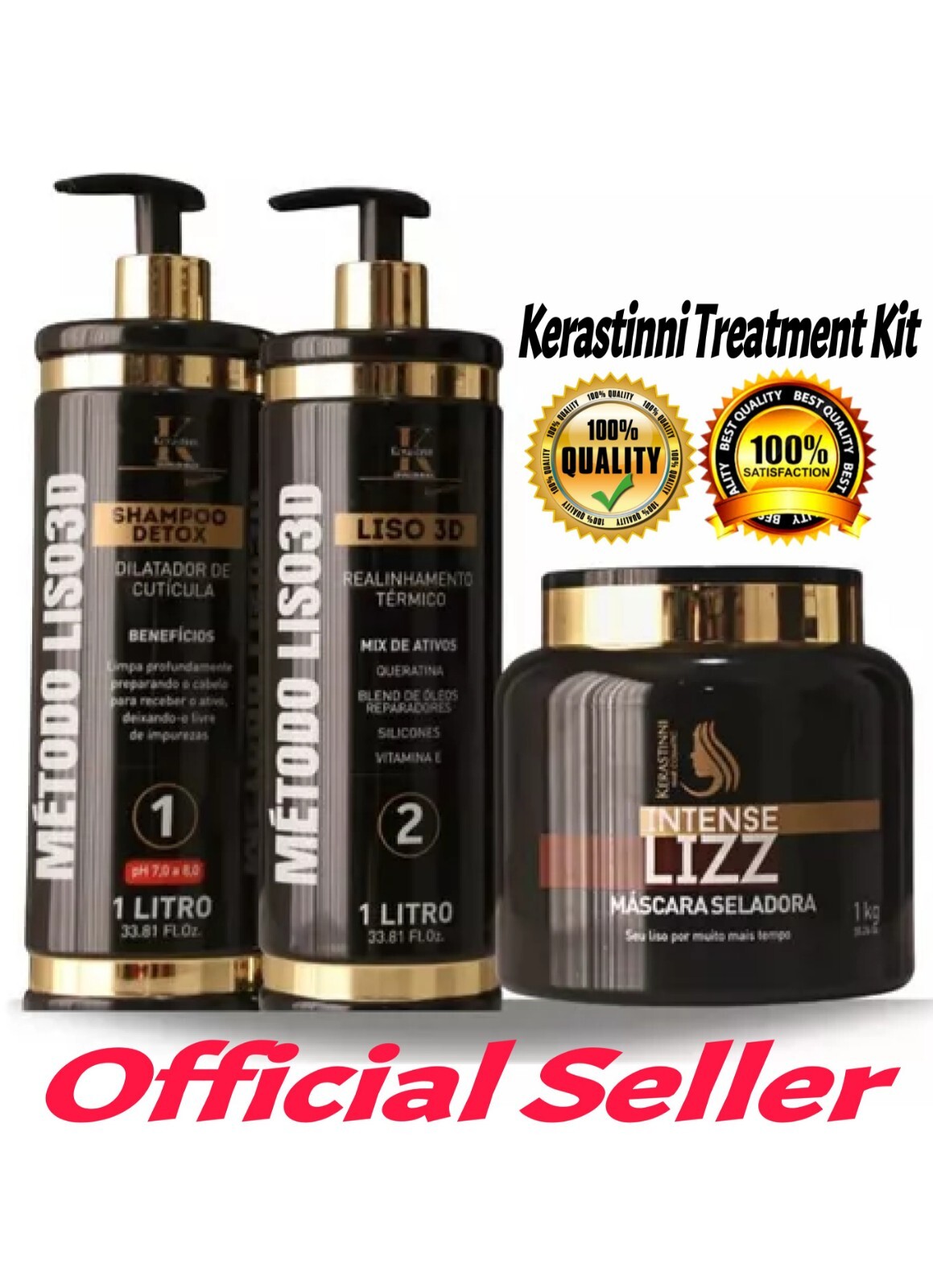 Kerastinni Smooth 3D Treatment Kit – Shampoo 1L+Active 1L+Mask 1Kg Professional