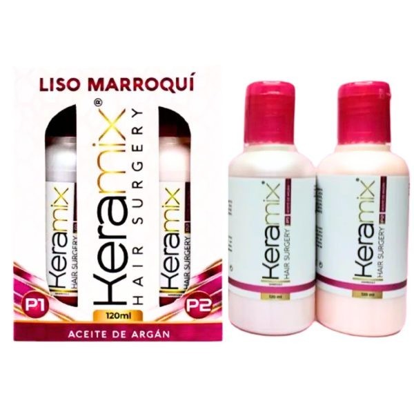 CIRUGIA CAPILAR KERAMIX ALISADOR MARROQUI ALISADO KERATINA PROFESIONAL KIT 120ML