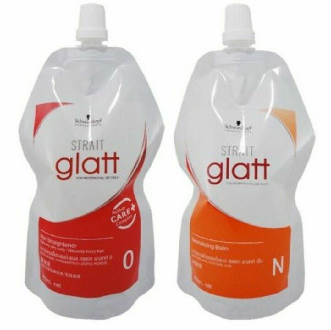 4set Schwarzkopf Strait Glatt Hair Straightener Cream No.0 Very Curly Frizzy Hai