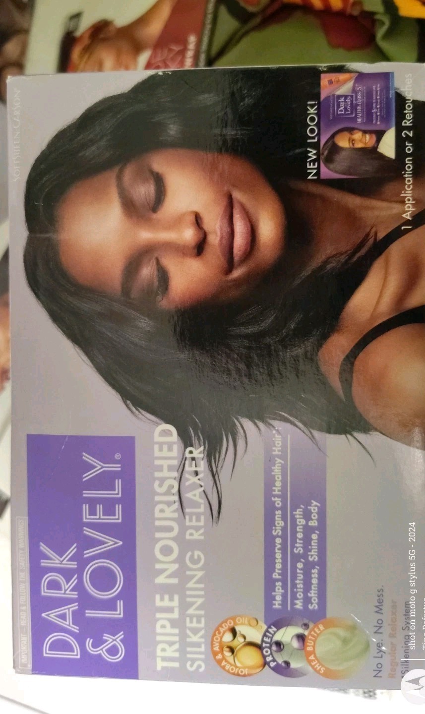 3x Dark and Lovely Triple Nourished Silkening Hair Relaxer +Kiss Accessories Lot