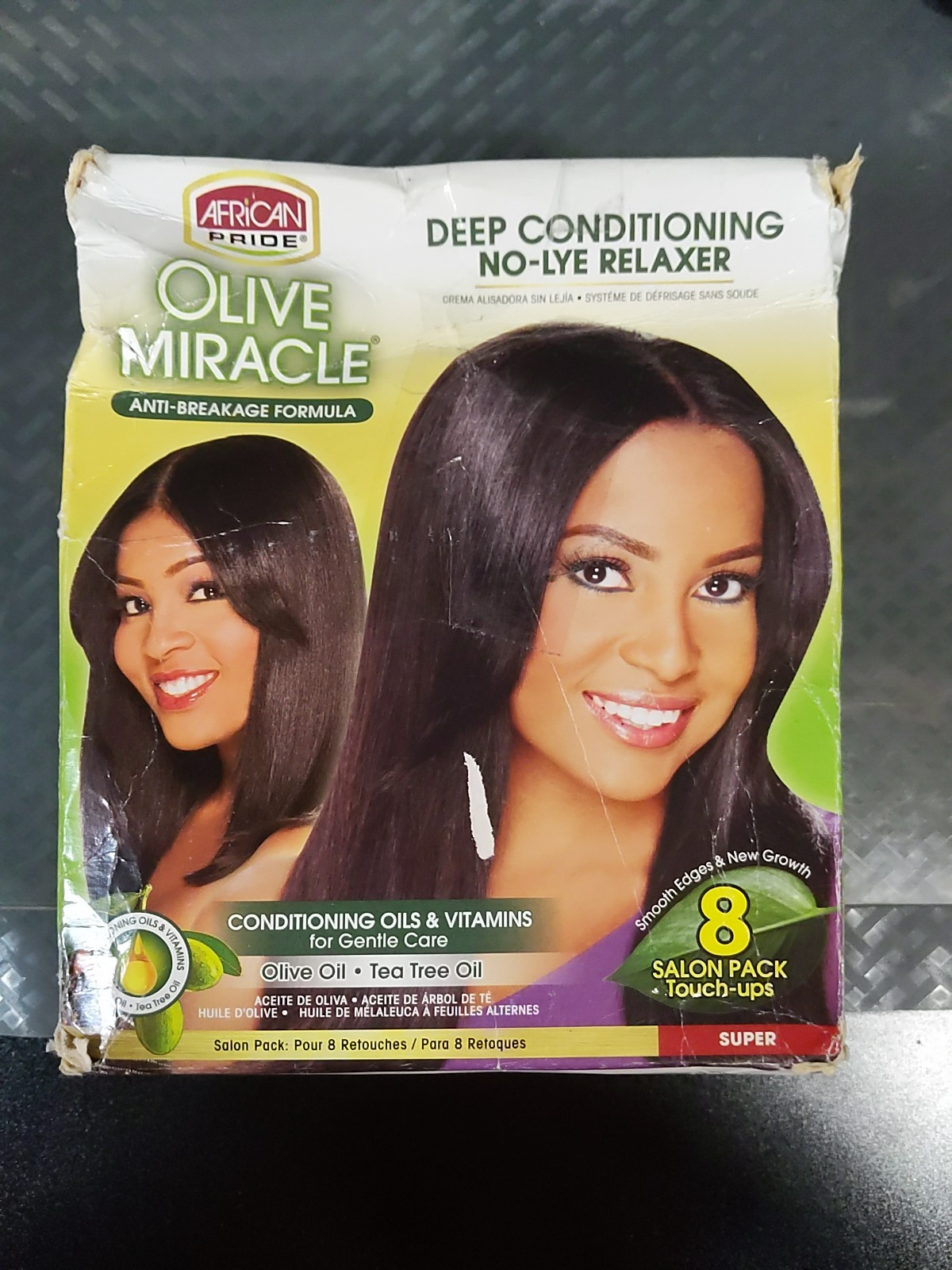African Pride Olive Miracle Deep Cond. No-Lye Relaxer 8 Kit Exp 12/2027 #S20