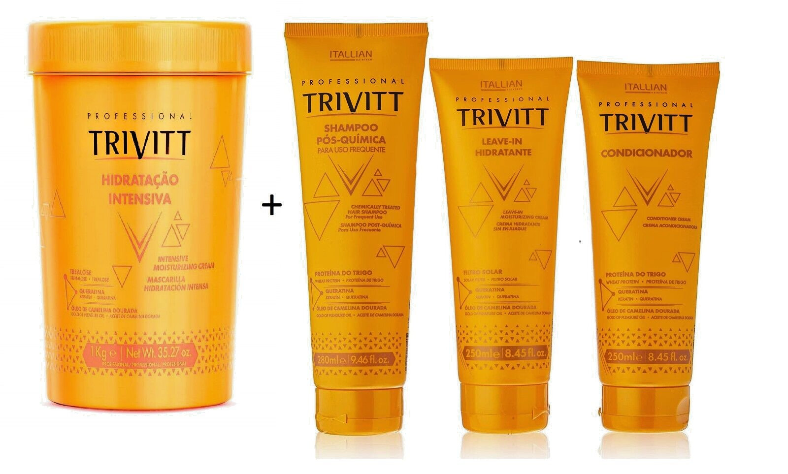 Trivitt – 4x Mask 1Kg, Shampoo 280ml, Conditioner 250ml and Leave-In cream 250mL