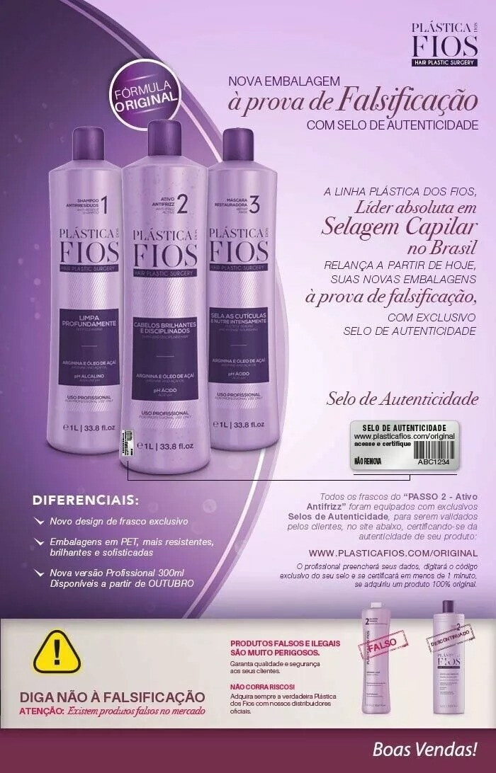 Cadiveu Plastica dos Fios Straightener Brazilian Keratin Hair Treatment 3x 1L