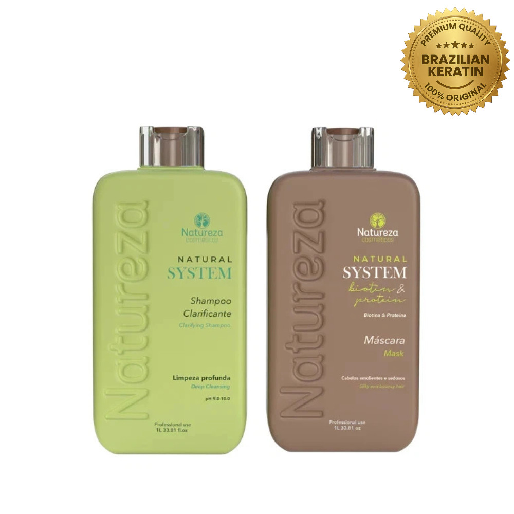 Natureza Cosmetics Biotin Therapy 1L Kit – Formaldehyde Free Brazilian Smoothing