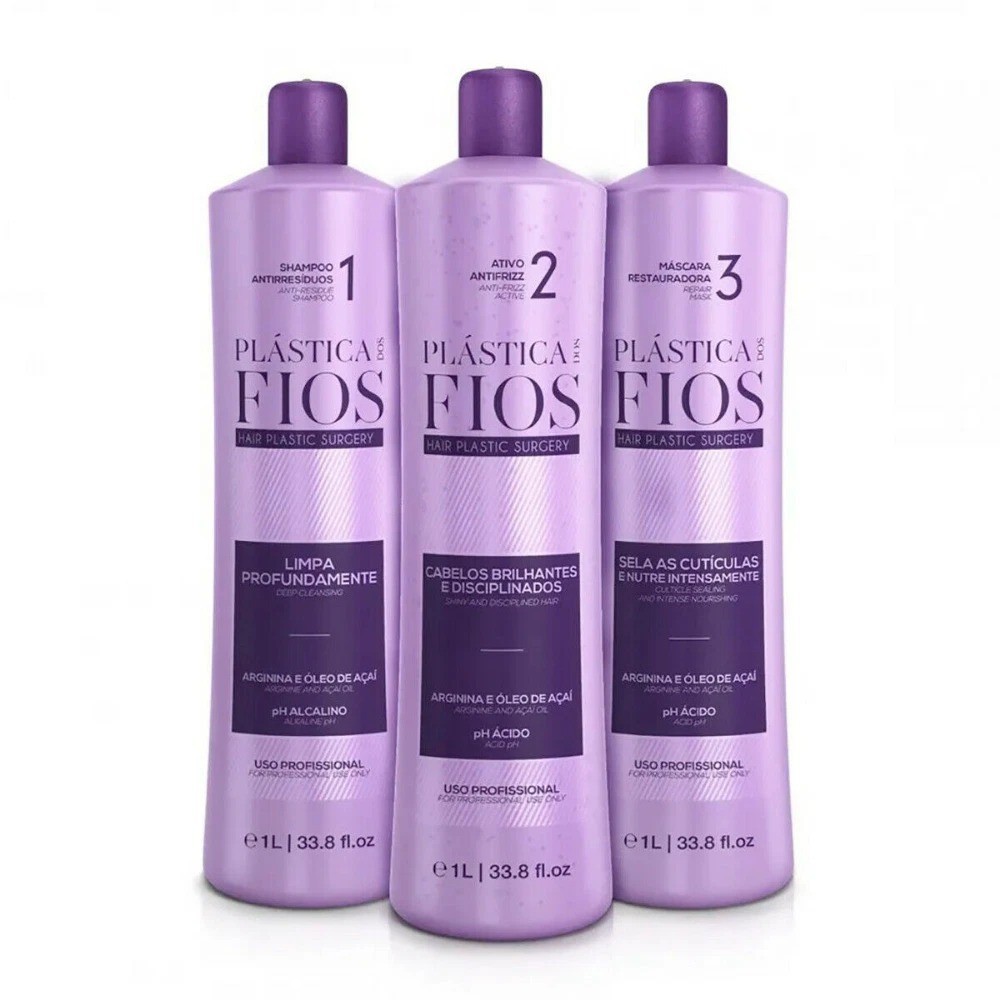Cadiveu Plastica dos Fios 3x1L Kit – Professional Brazilian Keratin 33.8oz Each