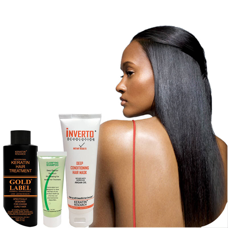 Gold Label 120ml kit Keratin Hair Treatment for Coarse curly Thick Hair