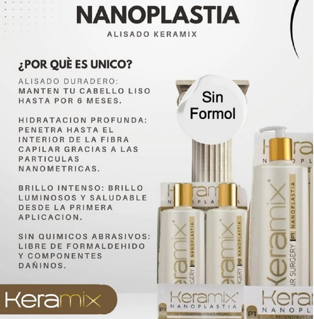 Keramix Hair Surgery Nanoplastia 550ml. Formol-free hair reconstruction.