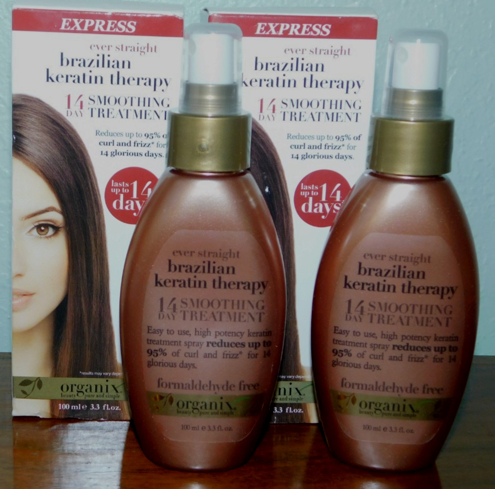 2 OGX Organix Ever Straight Brazilian Keratin Therapy 14 Day Smoothing Treatment