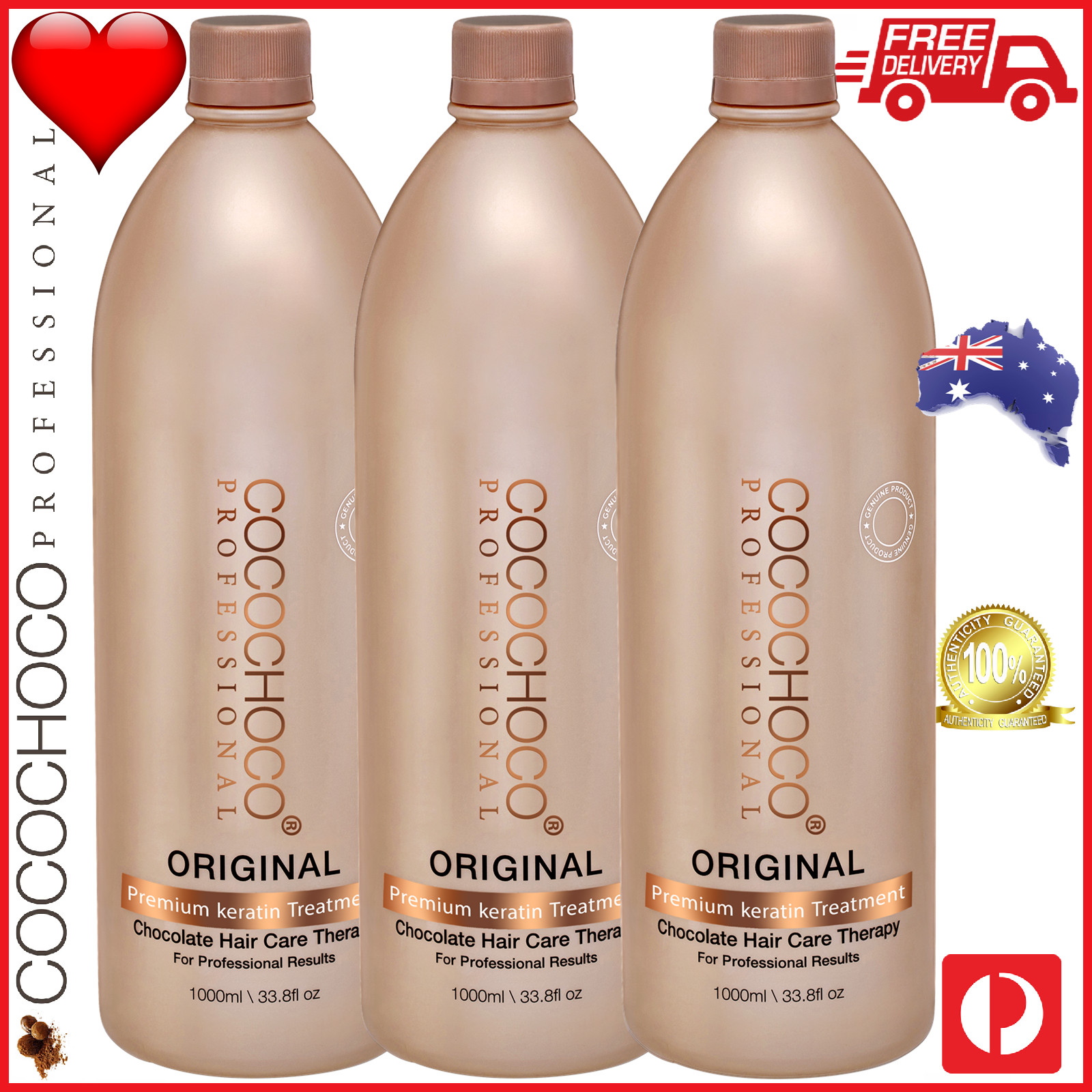 ❤❤ COCOCHOCO Pro ORIGINAL Brazilian Keratin Straight Salon Treatment 3000ml 3L