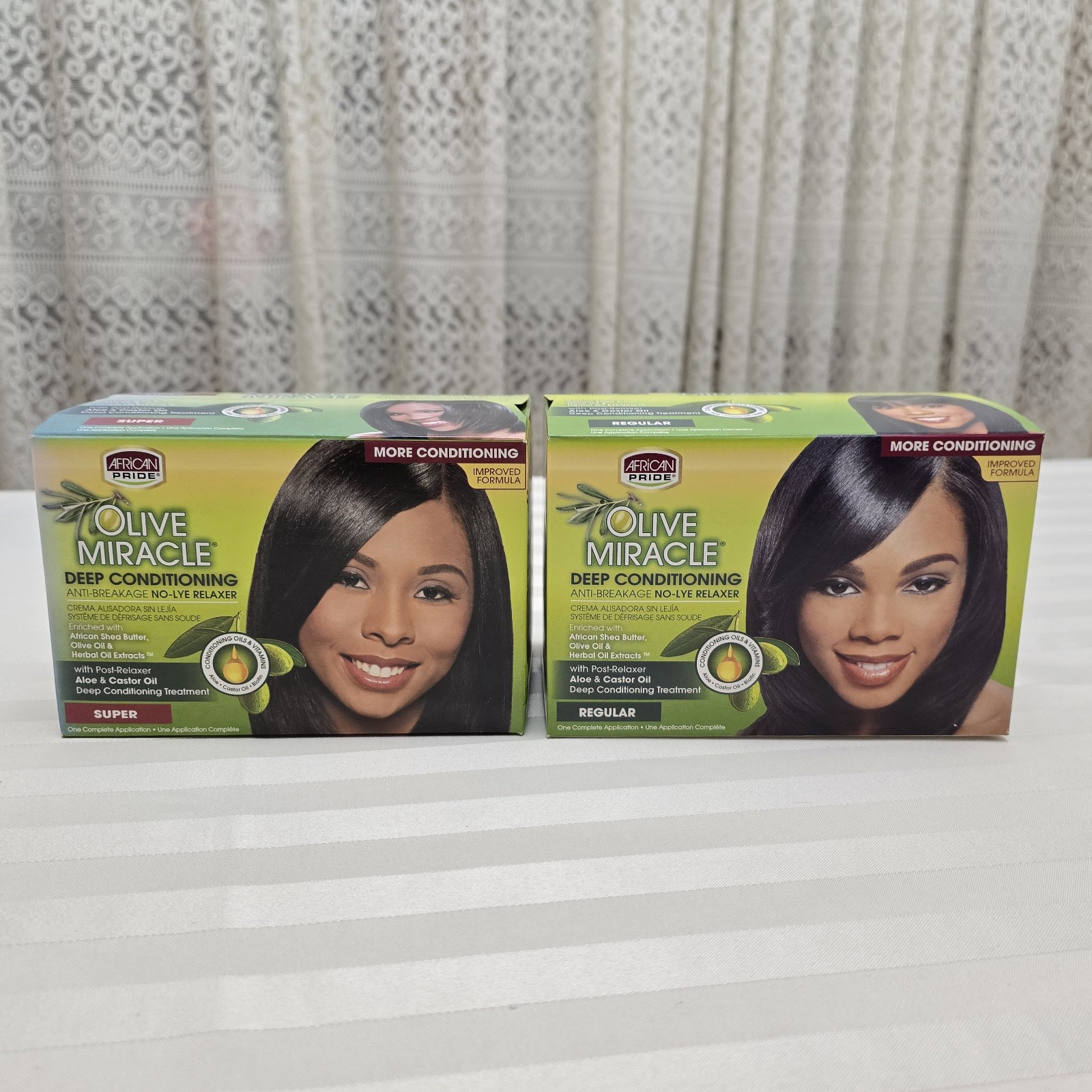 Mixed Lot African Pride Olive Miracle Deep Conditioning No-Lye Relaxer Super Reg