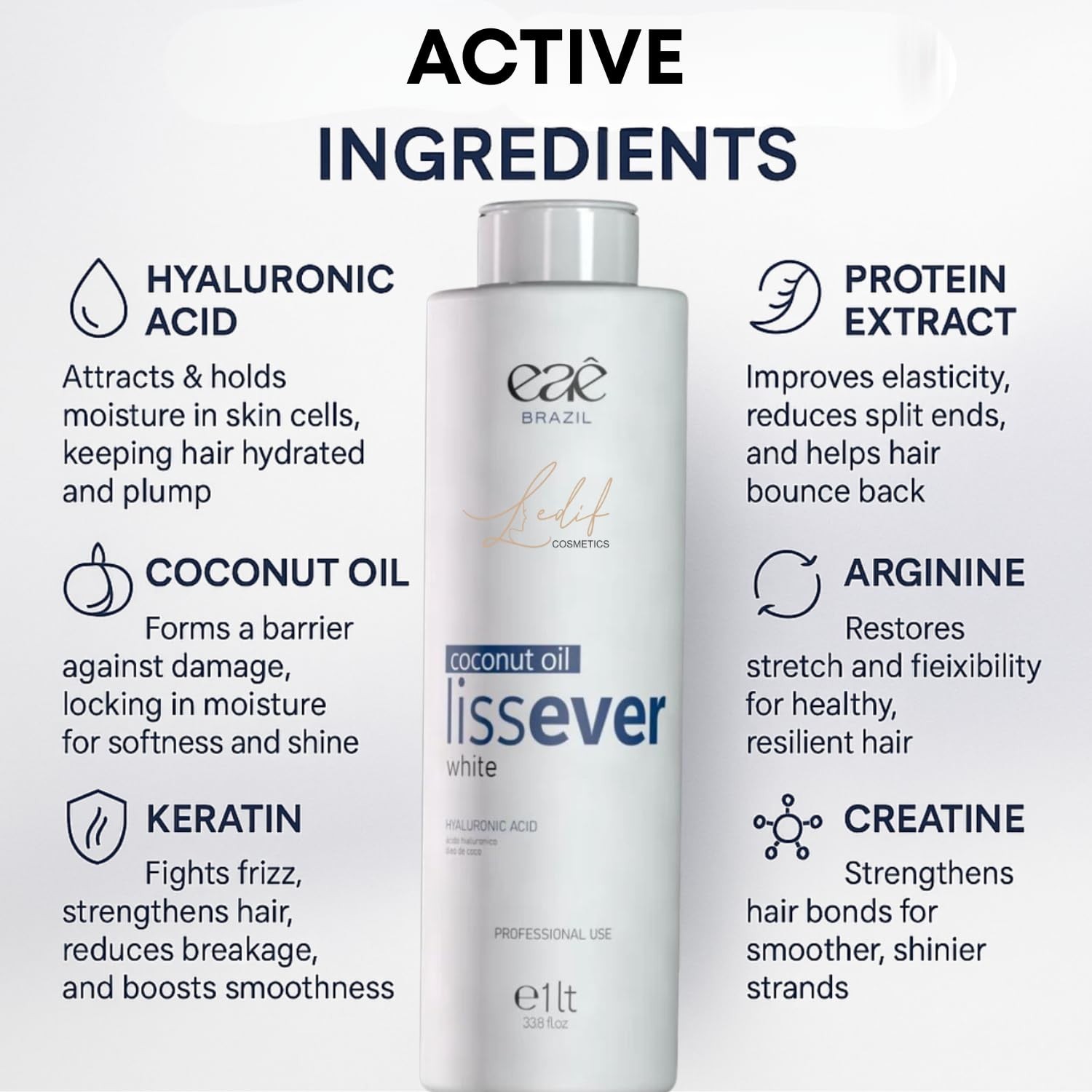 Eae Cosmetics Liss Ever White Sealant Progressive Brush, Professional Hair – 1L