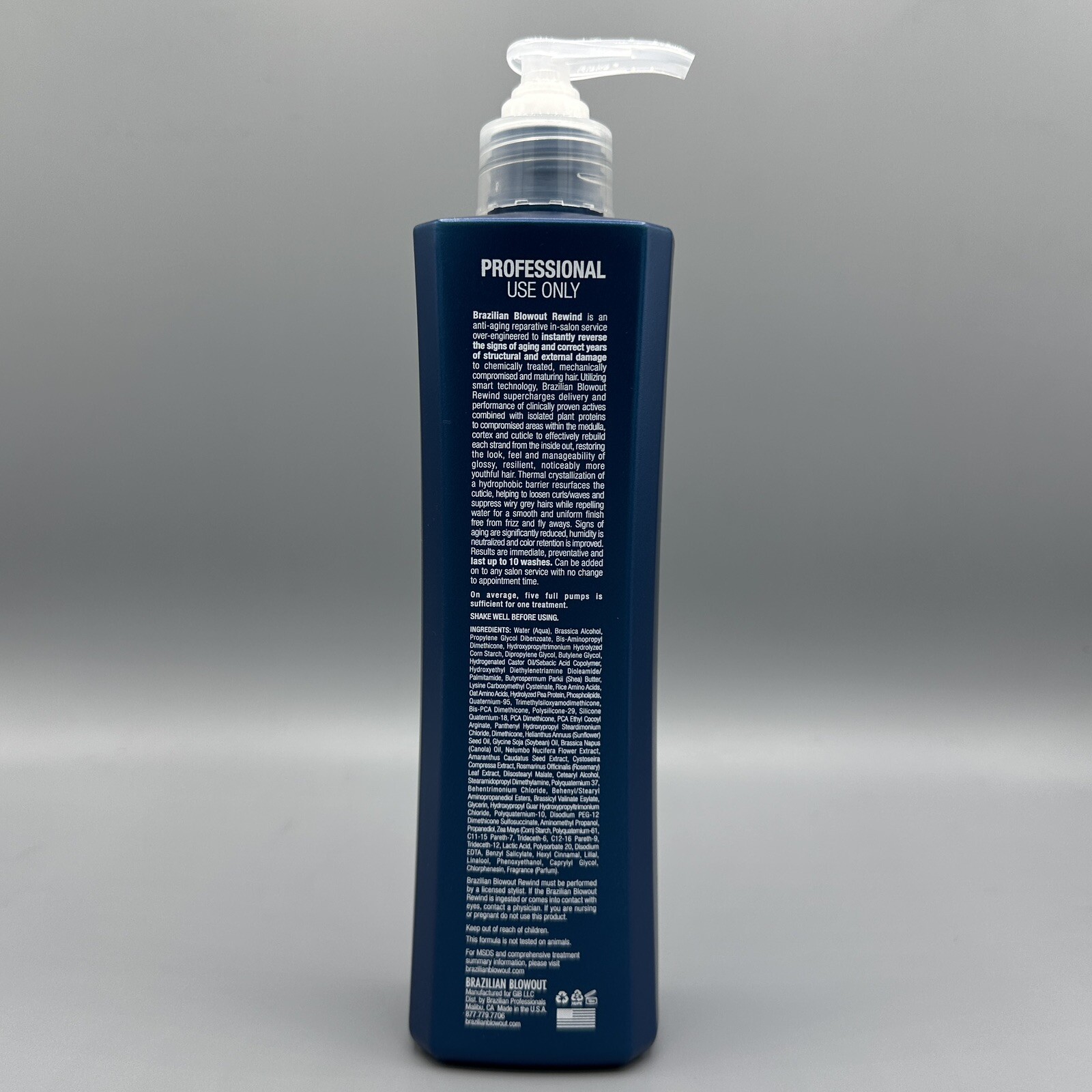 Brazilian Blowout Rewind Anti Aging Reparative Salon Treatment 12 oz