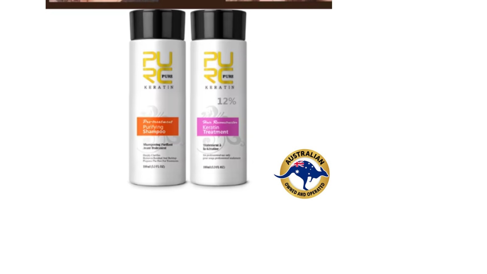 PURC 12% Straightening Treatment Curly Hair Brazilian Keratin Shampoo 100ml set